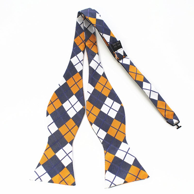 JEMYGINS Original Plaid Mens Bowtie Self Bow Tie & Pocket Square Set (01#11) - Image 4